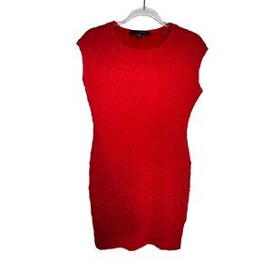 Orange Textured Stretch Bodycon Dress By Sharagano Size 8 Sexy Date Club Classic